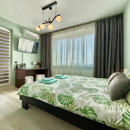 شقة Seasky Smarthome Penthouse For 6 Guests With Private Parking 5 Minutes аway From And Centre بورغاس